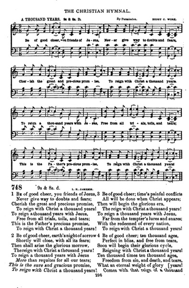 The Christian hymnal: a collection of hymns and tunes for congregational and social worship; in two parts (Rev.) page 296