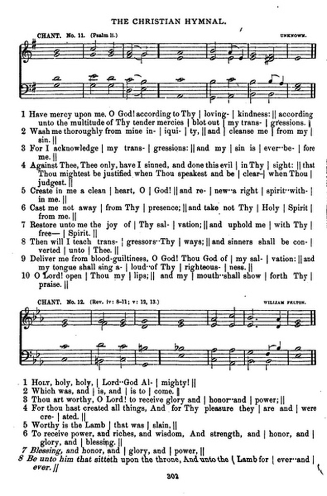 The Christian hymnal: a collection of hymns and tunes for congregational and social worship; in two parts (Rev.) page 302