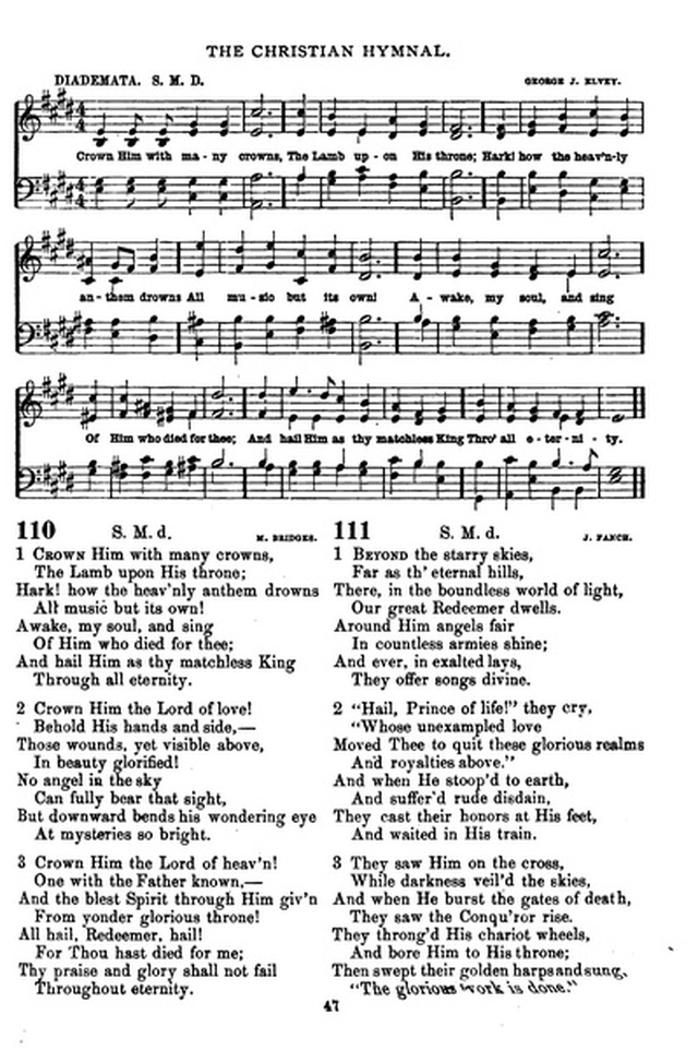 The Christian hymnal: a collection of hymns and tunes for congregational and social worship; in two parts (Rev.) page 47