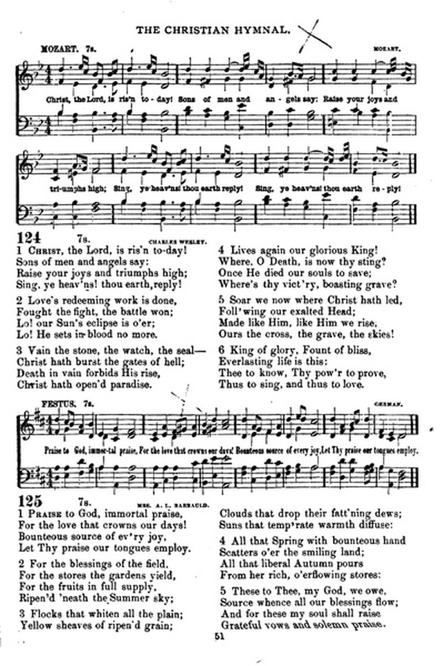 The Christian hymnal: a collection of hymns and tunes for congregational and social worship; in two parts (Rev.) page 51