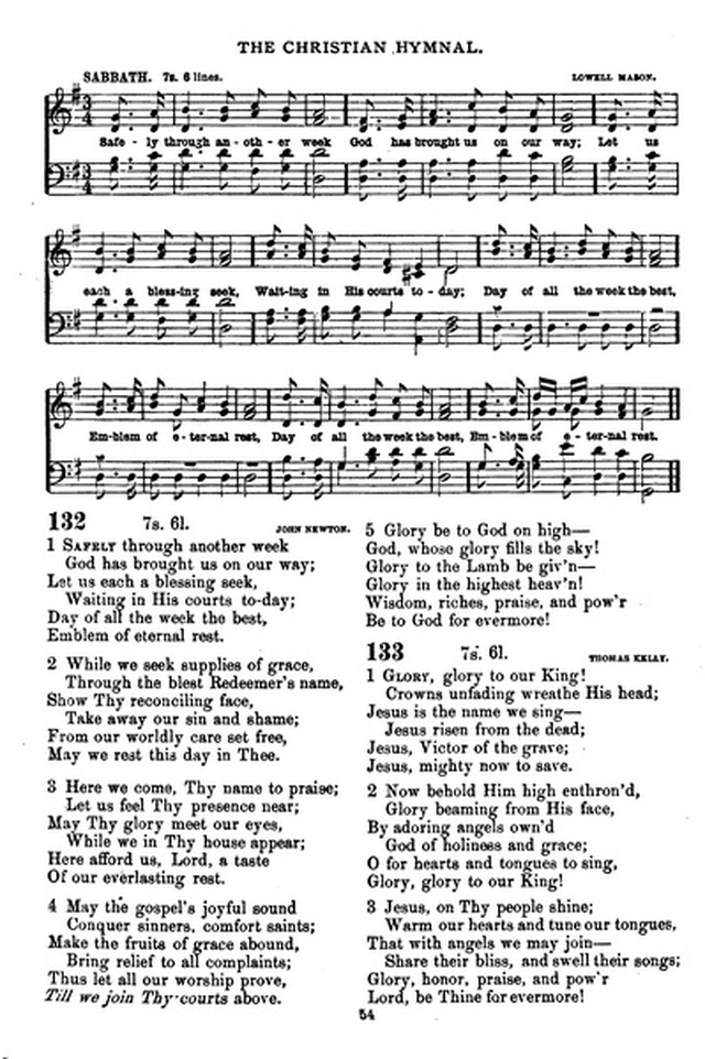 The Christian hymnal: a collection of hymns and tunes for congregational and social worship; in two parts (Rev.) page 54