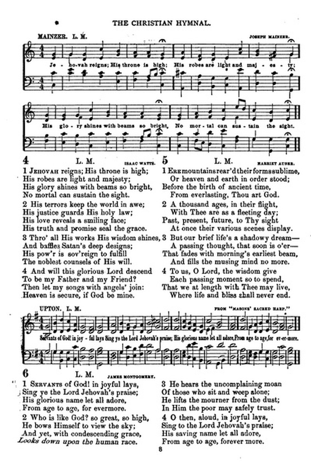 The Christian hymnal: a collection of hymns and tunes for congregational and social worship; in two parts (Rev.) page 8