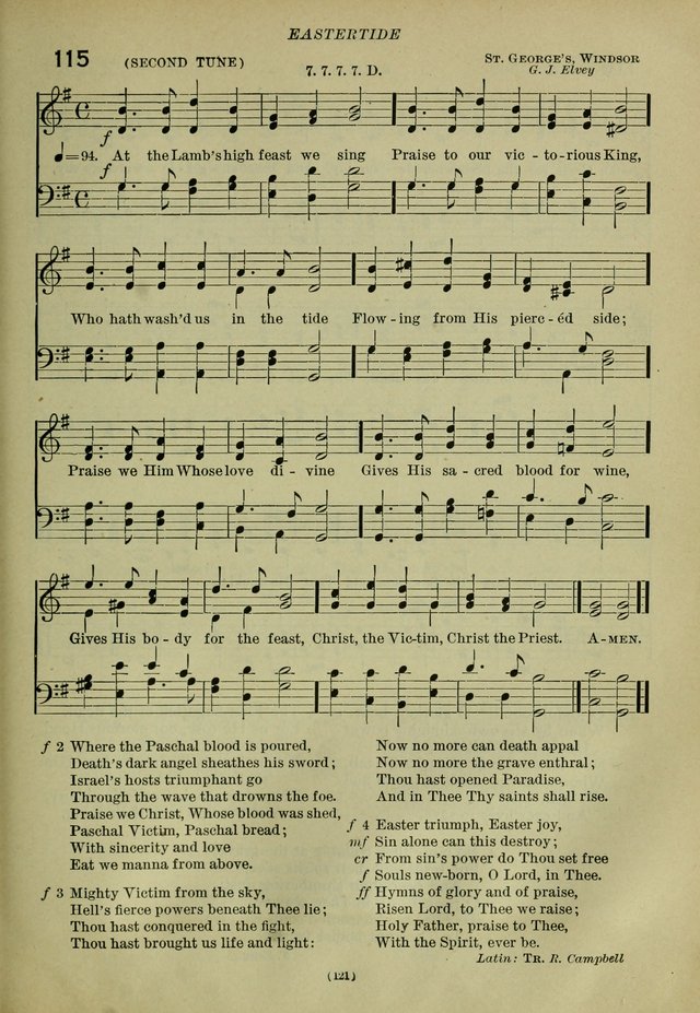 The Church Hymnal: containing hymns approved and set forth by the general conventions of 1892 and 1916; together with hymns for the use of guilds and brotherhoods, and for special occasions (Rev. ed) page 122