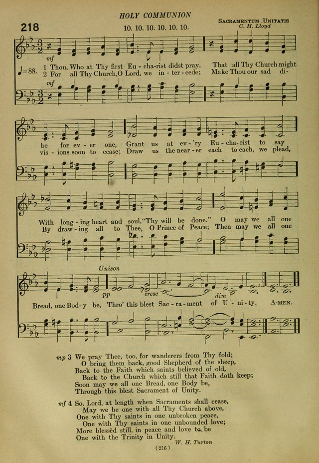 The Church Hymnal: containing hymns approved and set forth by the general conventions of 1892 and 1916; together with hymns for the use of guilds and brotherhoods, and for special occasions (Rev. ed) page 217