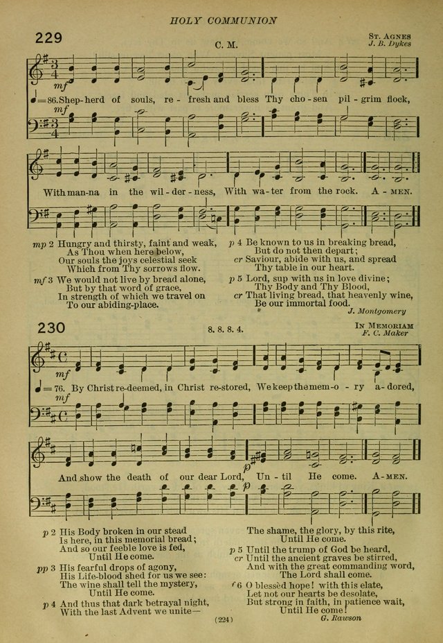 The Church Hymnal: containing hymns approved and set forth by the general conventions of 1892 and 1916; together with hymns for the use of guilds and brotherhoods, and for special occasions (Rev. ed) page 225