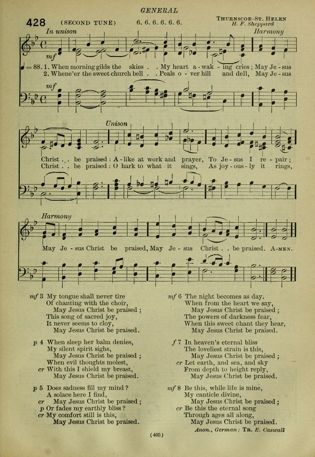 The Church Hymnal: containing hymns approved and set forth by the general conventions of 1892 and 1916; together with hymns for the use of guilds and brotherhoods, and for special occasions (Rev. ed) page 406