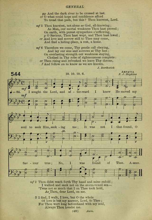 The Church Hymnal: containing hymns approved and set forth by the general conventions of 1892 and 1916; together with hymns for the use of guilds and brotherhoods, and for special occasions (Rev. ed) page 500