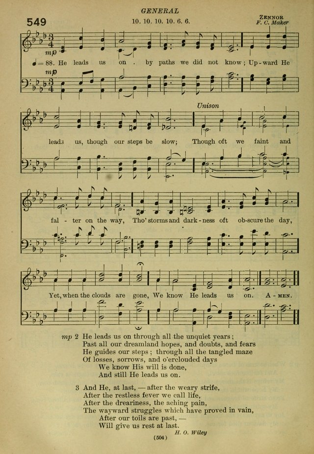 The Church Hymnal: containing hymns approved and set forth by the general conventions of 1892 and 1916; together with hymns for the use of guilds and brotherhoods, and for special occasions (Rev. ed) page 505