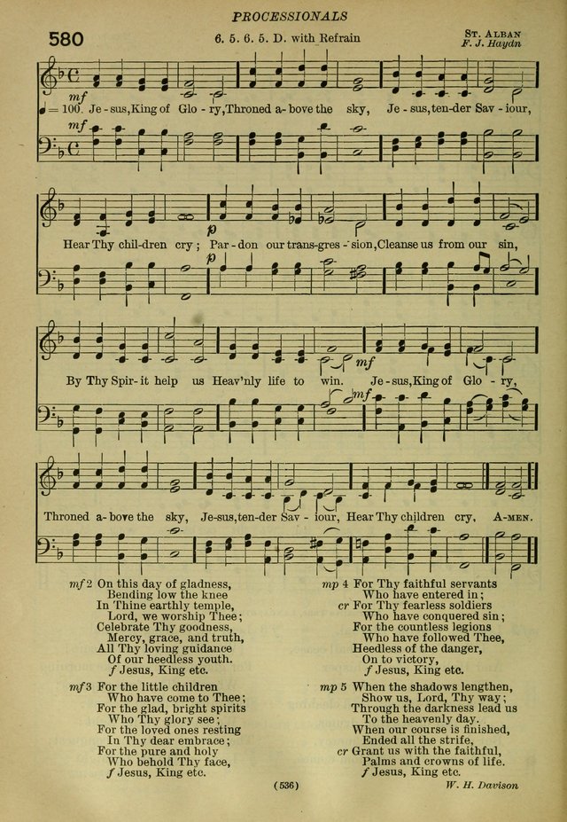 The Church Hymnal: containing hymns approved and set forth by the general conventions of 1892 and 1916; together with hymns for the use of guilds and brotherhoods, and for special occasions (Rev. ed) page 537