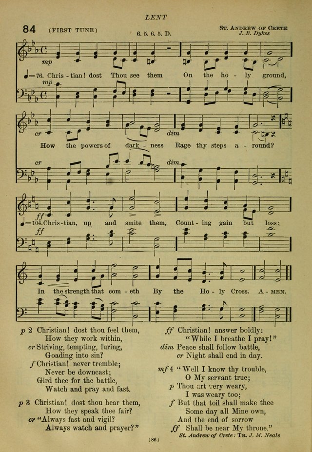 The Church Hymnal: containing hymns approved and set forth by the general conventions of 1892 and 1916; together with hymns for the use of guilds and brotherhoods, and for special occasions (Rev. ed) page 87