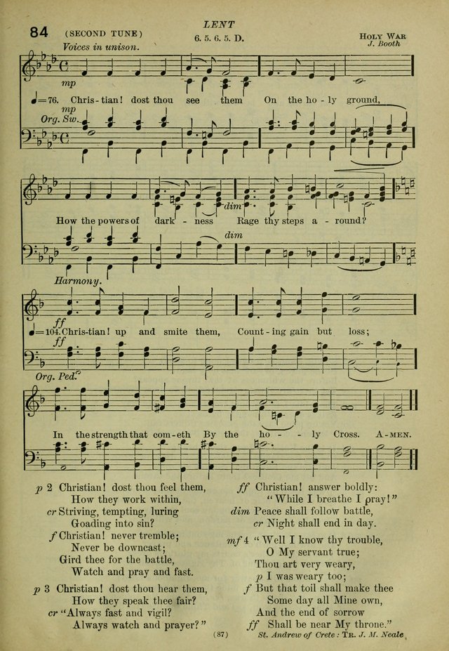 The Church Hymnal: containing hymns approved and set forth by the general conventions of 1892 and 1916; together with hymns for the use of guilds and brotherhoods, and for special occasions (Rev. ed) page 88