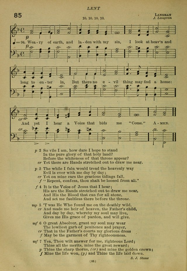 The Church Hymnal: containing hymns approved and set forth by the general conventions of 1892 and 1916; together with hymns for the use of guilds and brotherhoods, and for special occasions (Rev. ed) page 89