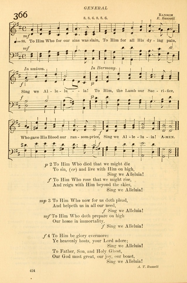 The Church Hymnal: revised and enlarged in accordance with the action of the General Convention of the Protestant Episcopal Church in the United States of America in the year of our Lord 1892... page 481