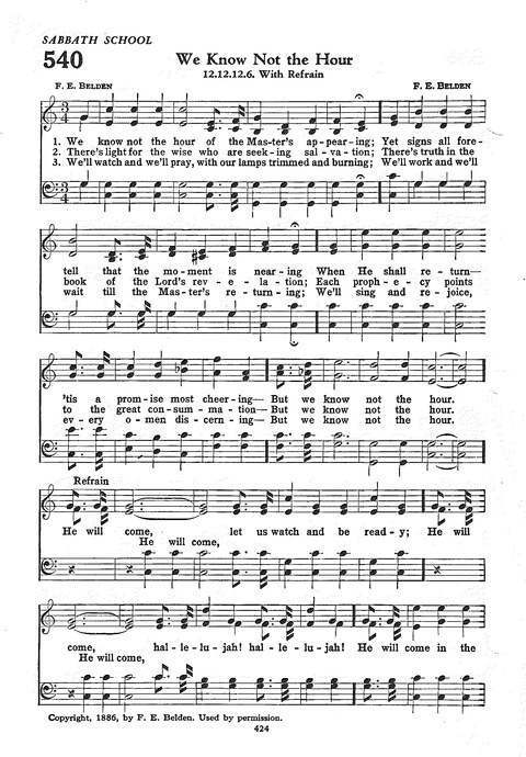 The Church Hymnal: the official hymnal of the Seventh-Day Adventist Church page 416