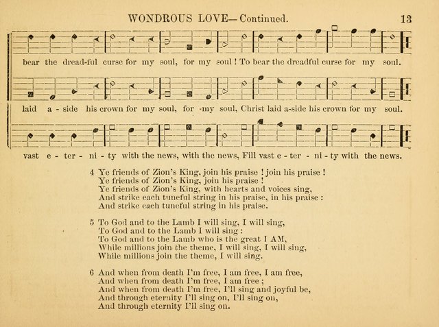 The Christian Harp and Sabbath School Songster: designed for the use of the social religious circle, revivals, and the Sabbath school (14th ed.) page 13