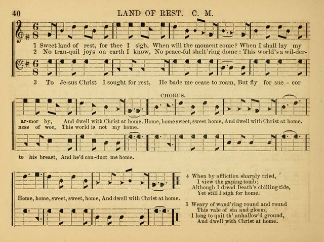 The Christian Harp and Sabbath School Songster: designed for the use of the social religious circle, revivals, and the Sabbath school (14th ed.) page 40