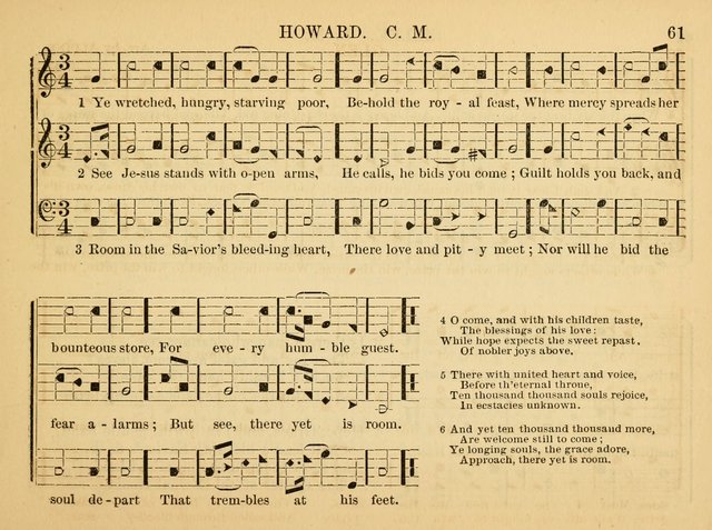 The Christian Harp and Sabbath School Songster: designed for the use of the social religious circle, revivals, and the Sabbath school (14th ed.) page 61