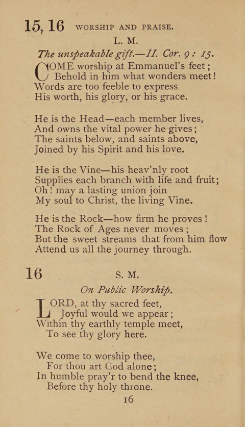 A Collection of Hymns and Sacred Songs: suited to both private and public devotions, and especially adapted to the wants and uses of the brethren of the Old German Baptist Church page 10