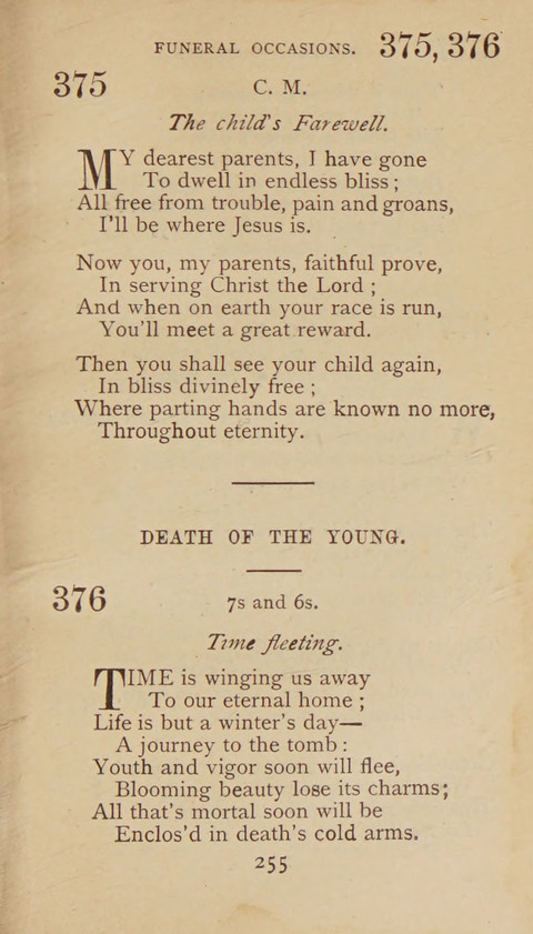 A Collection of Hymns and Sacred Songs: suited to both private and public devotions, and especially adapted to the wants and uses of the brethren of the Old German Baptist Church page 249