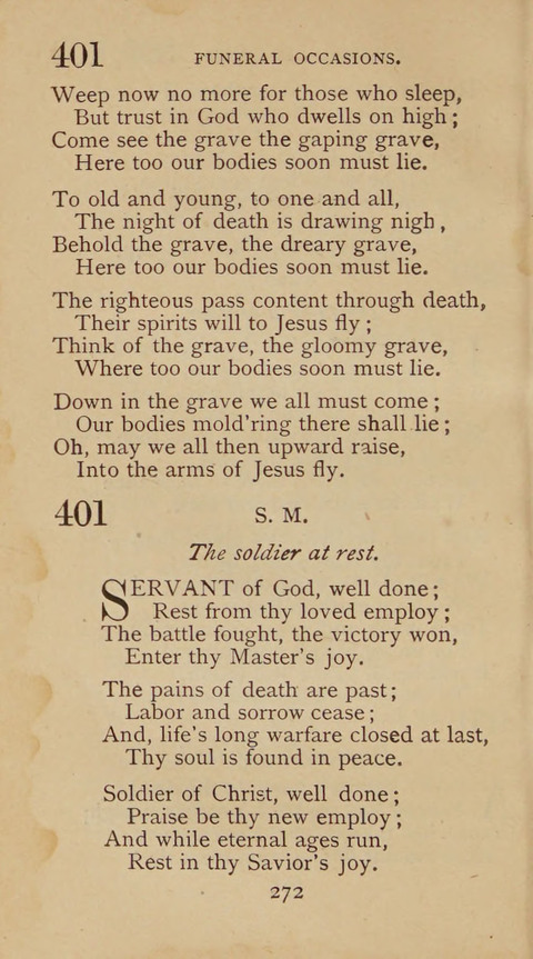 A Collection of Hymns and Sacred Songs: suited to both private and public devotions, and especially adapted to the wants and uses of the brethren of the Old German Baptist Church page 266