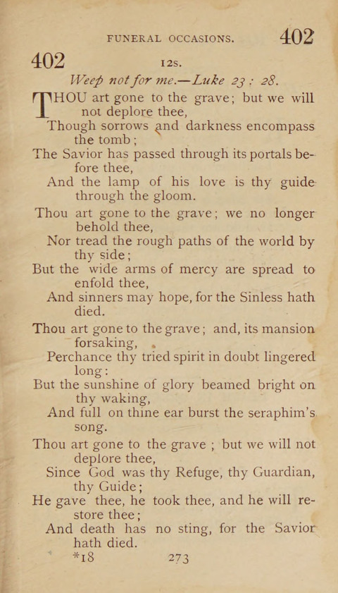 A Collection of Hymns and Sacred Songs: suited to both private and public devotions, and especially adapted to the wants and uses of the brethren of the Old German Baptist Church page 267