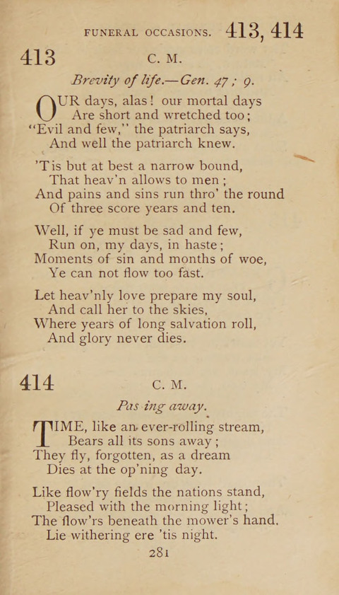 A Collection of Hymns and Sacred Songs: suited to both private and public devotions, and especially adapted to the wants and uses of the brethren of the Old German Baptist Church page 275