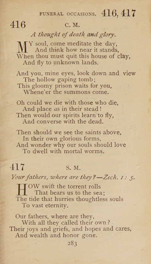 A Collection of Hymns and Sacred Songs: suited to both private and public devotions, and especially adapted to the wants and uses of the brethren of the Old German Baptist Church page 277