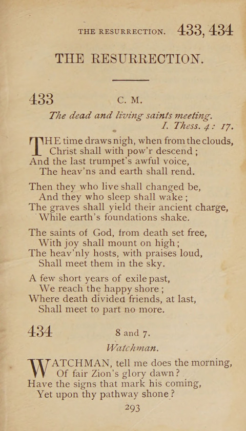 A Collection of Hymns and Sacred Songs: suited to both private and public devotions, and especially adapted to the wants and uses of the brethren of the Old German Baptist Church page 287