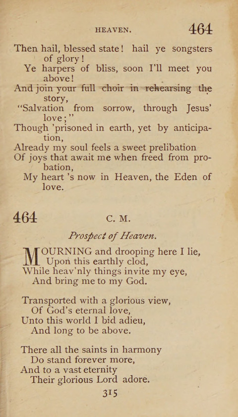 A Collection of Hymns and Sacred Songs: suited to both private and public devotions, and especially adapted to the wants and uses of the brethren of the Old German Baptist Church page 309