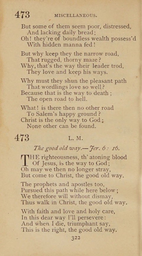 A Collection of Hymns and Sacred Songs: suited to both private and public devotions, and especially adapted to the wants and uses of the brethren of the Old German Baptist Church page 316