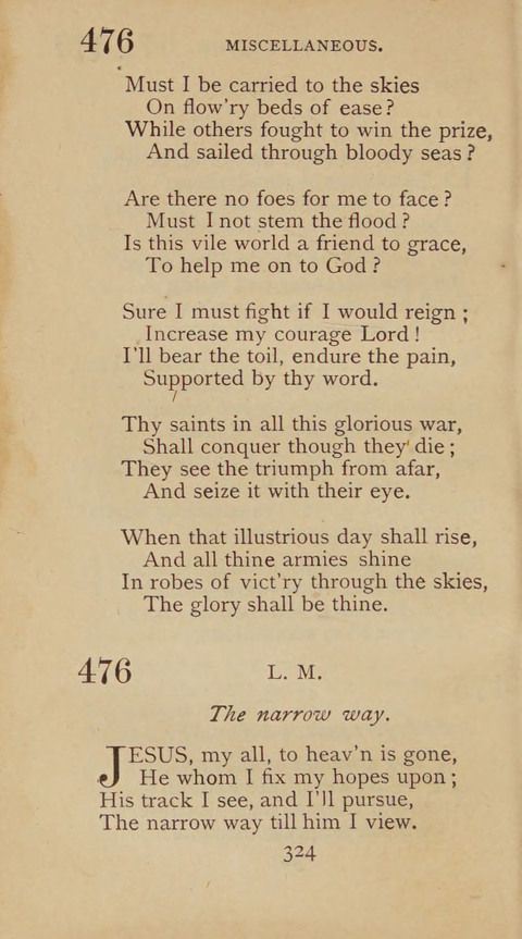 A Collection of Hymns and Sacred Songs: suited to both private and public devotions, and especially adapted to the wants and uses of the brethren of the Old German Baptist Church page 318