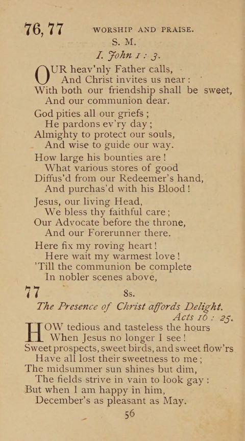 A Collection of Hymns and Sacred Songs: suited to both private and public devotions, and especially adapted to the wants and uses of the brethren of the Old German Baptist Church page 50