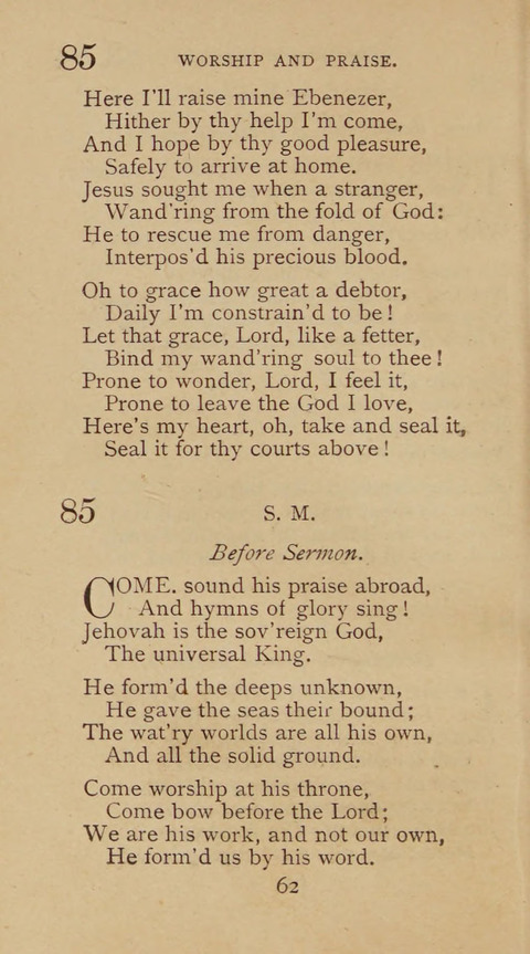 A Collection of Hymns and Sacred Songs: suited to both private and public devotions, and especially adapted to the wants and uses of the brethren of the Old German Baptist Church page 56