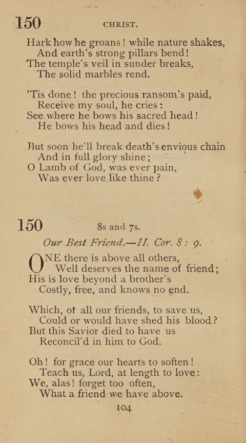 A Collection of Hymns and Sacred Songs: suited to both private and public devotions, and especially adapted to the wants and uses of the brethren of the Old German Baptist Church page 98