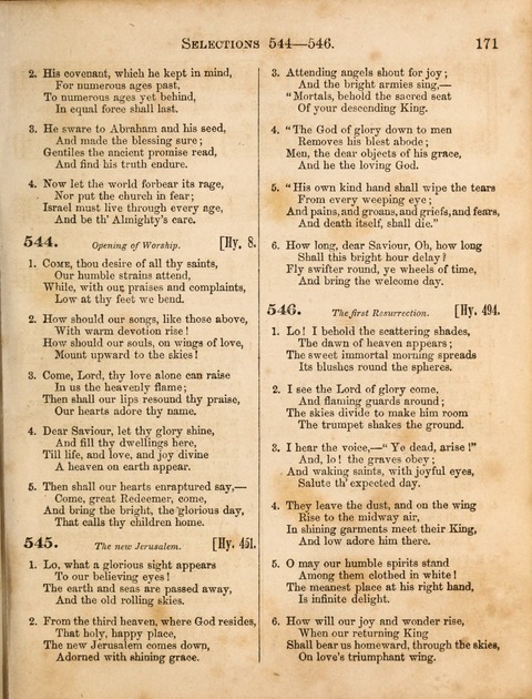 Congregational Hymn and Tune Book; containing the Psalms and Hymns of the General Association of Connecticut, adapted to Suitable Tunes page 171