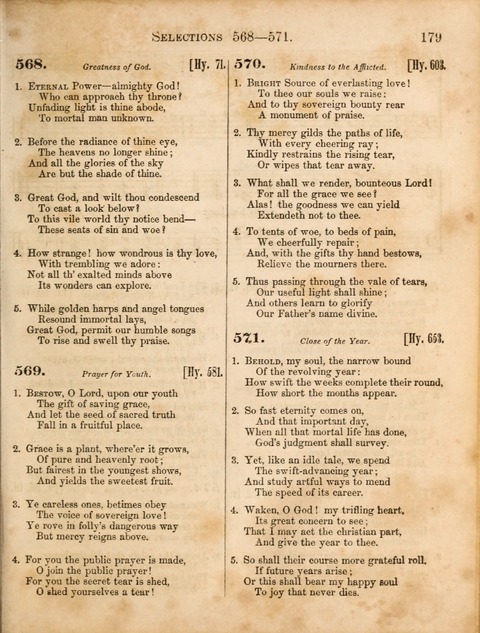 Congregational Hymn and Tune Book; containing the Psalms and Hymns of the General Association of Connecticut, adapted to Suitable Tunes page 179