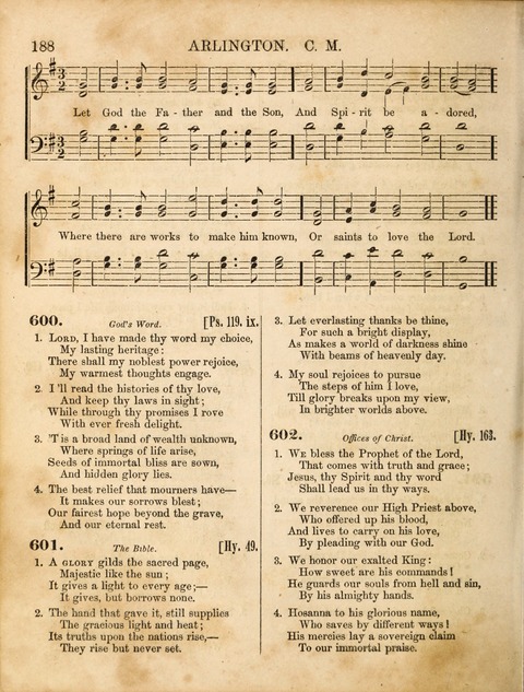 Congregational Hymn and Tune Book; containing the Psalms and Hymns of the General Association of Connecticut, adapted to Suitable Tunes page 188