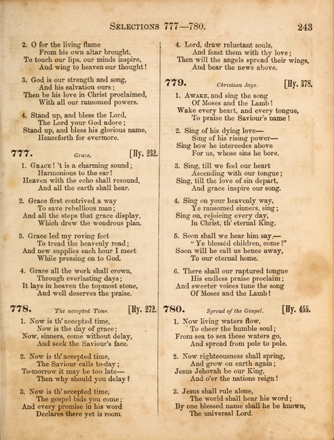 Congregational Hymn and Tune Book; containing the Psalms and Hymns of the General Association of Connecticut, adapted to Suitable Tunes page 243