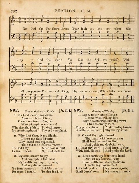 Congregational Hymn and Tune Book; containing the Psalms and Hymns of the General Association of Connecticut, adapted to Suitable Tunes page 282