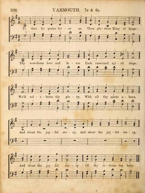 Congregational Hymn and Tune Book; containing the Psalms and Hymns of the General Association of Connecticut, adapted to Suitable Tunes page 308