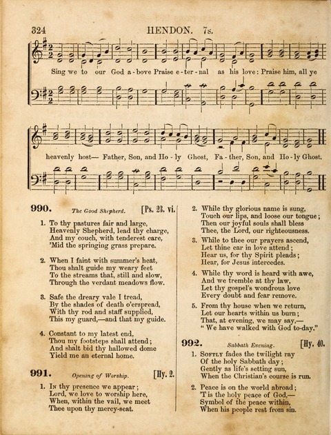 Congregational Hymn and Tune Book; containing the Psalms and Hymns of the General Association of Connecticut, adapted to Suitable Tunes page 324