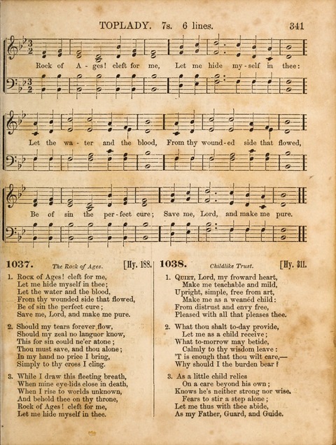 Congregational Hymn and Tune Book; containing the Psalms and Hymns of the General Association of Connecticut, adapted to Suitable Tunes page 341