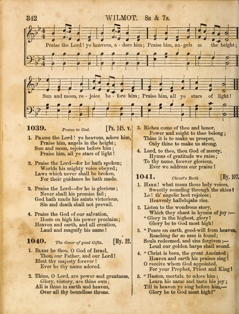 Congregational Hymn and Tune Book; containing the Psalms and Hymns of the General Association of Connecticut, adapted to Suitable Tunes page 342