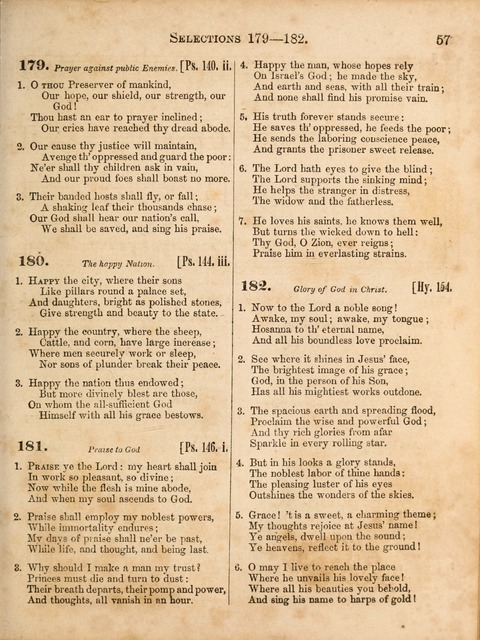 Congregational Hymn and Tune Book; containing the Psalms and Hymns of the General Association of Connecticut, adapted to Suitable Tunes page 57