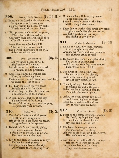 Congregational Hymn and Tune Book; containing the Psalms and Hymns of the General Association of Connecticut, adapted to Suitable Tunes page 97