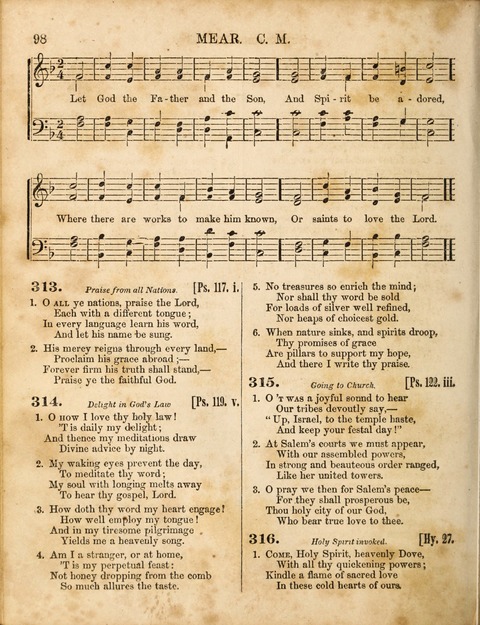 Congregational Hymn and Tune Book; containing the Psalms and Hymns of the General Association of Connecticut, adapted to Suitable Tunes page 98