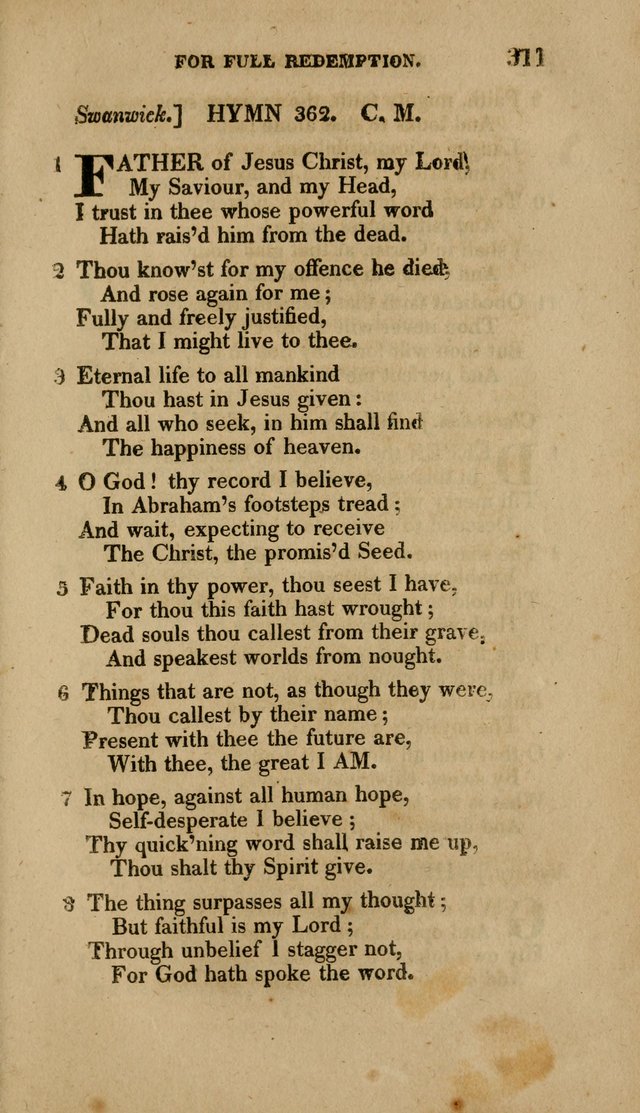 A Collection of Hymns for the Use of the Methodist Episcopal Church: Principally from the Collection of the Rev. John Wesley. M. A. page 316