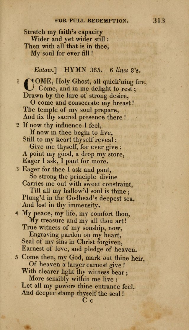 A Collection of Hymns for the Use of the Methodist Episcopal Church: Principally from the Collection of the Rev. John Wesley. M. A. page 318