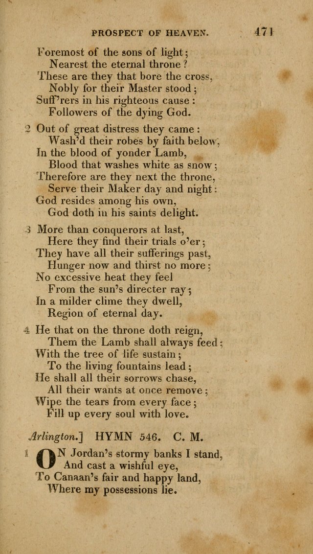 A Collection of Hymns for the Use of the Methodist Episcopal Church: Principally from the Collection of the Rev. John Wesley. M. A. page 476