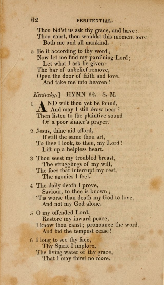 A Collection of Hymns for the Use of the Methodist Episcopal Church: Principally from the Collection of the Rev. John Wesley. M. A. page 67